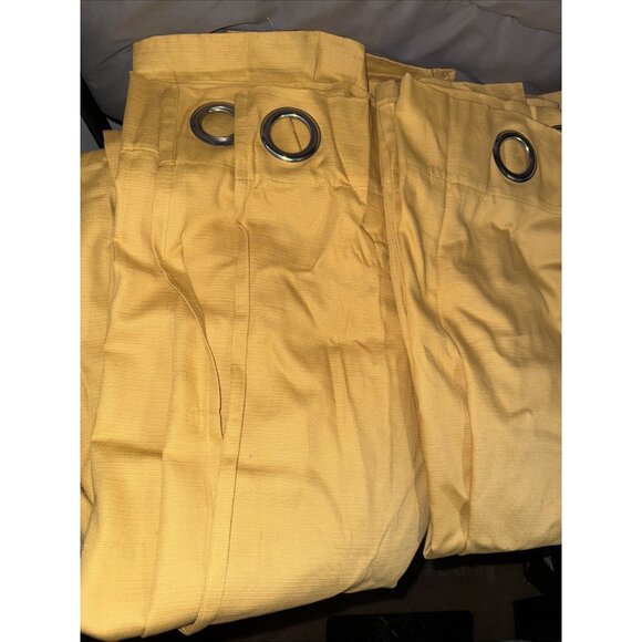 IKEA Mariam Curtain Panels Pair 57 x 98 Gold Grommets 100% Cotton - Picture 5 of 8